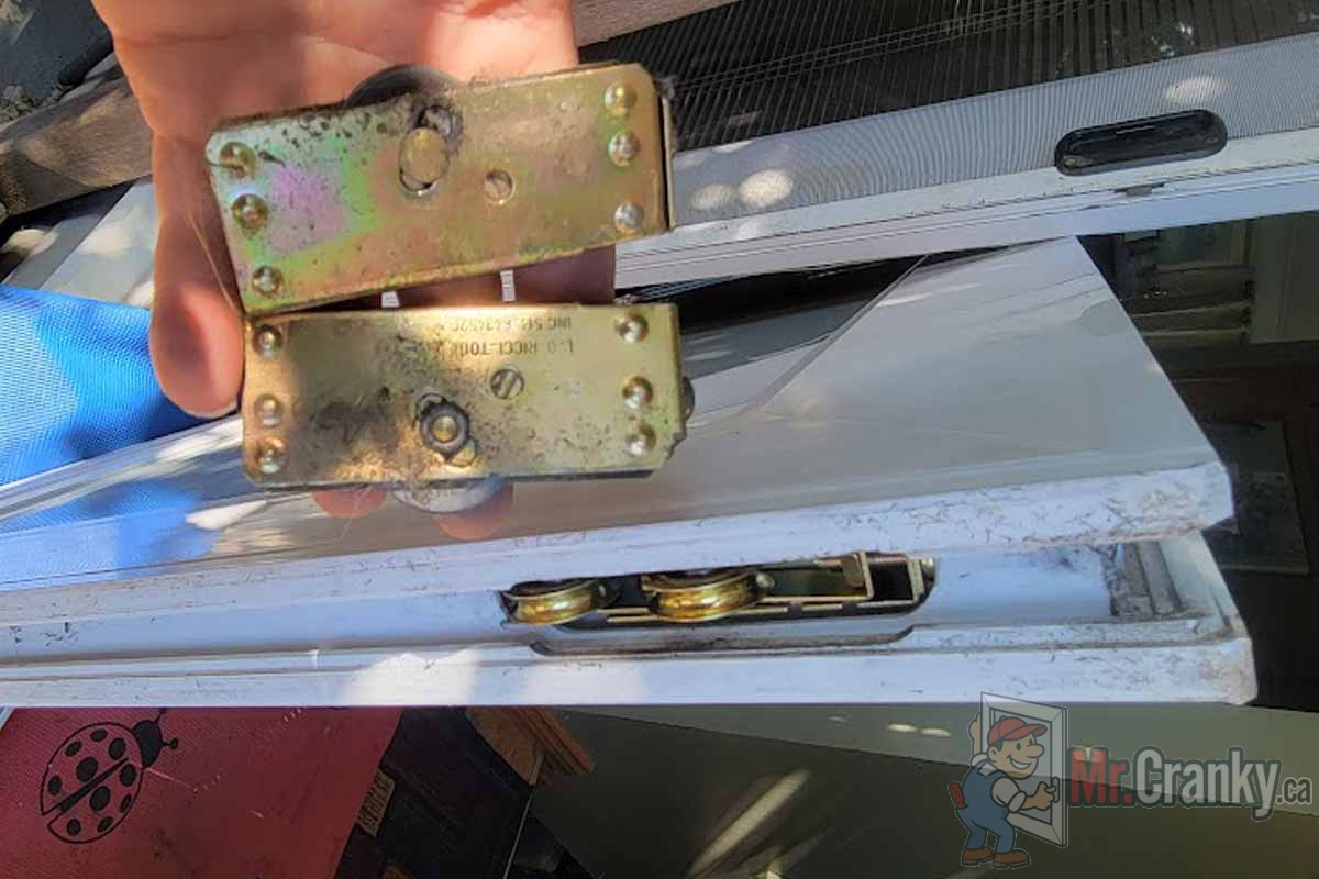 patio door old rollers replaced