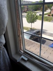 Broken window hinge & crank