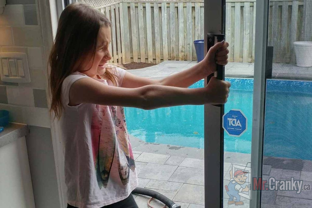 Patio door hard to open